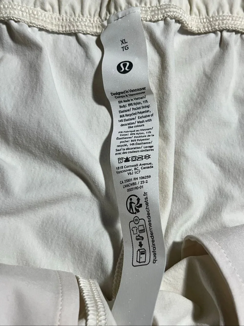 Lululemon Stretch Woven Ivory Ruffle-Waist Wide-Leg Cropped Pants XL